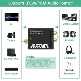 img 2 attached to AutoWT Цифро-аналоговый аудиопреобразователь: адаптер Coaxial Toslink с оптическим кабелем, аудиокабелем 3,5 мм и USB-кабелем питания - идеально подходит для телевизора, DVD, PS4, Xbox, усилителя и домашнего кинотеатра