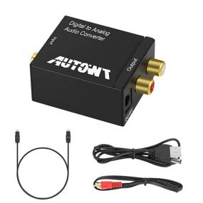 img 4 attached to AutoWT Цифро-аналоговый аудиопреобразователь: адаптер Coaxial Toslink с оптическим кабелем, аудиокабелем 3,5 мм и USB-кабелем питания - идеально подходит для телевизора, DVD, PS4, Xbox, усилителя и домашнего кинотеатра