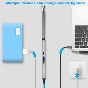 img 2 attached to Smart USB Arc Lighter: Touch Sensor, Long Neck & Real-Time Battery Capacity – Windproof Candle Fireworks Fireplace BBQ