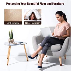 img 3 attached to 🪑 Silicone Chair Leg Floor Protectors with Felt Pads - Set of 16, Ideal for Hardwood Floors, Noiseless Furniture Movement & Scratch Protection