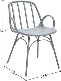 img 1 attached to 🪑 Rivet Nova Modern Slatted-Back Plastic Dining Chair - 21.6"W, Moss Gray by Amazon Brand