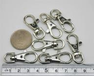 pack of 50 silvery 1.5&#34; metal curved lobster clasps with swivel trigger clips - chuzhao wu snap logo