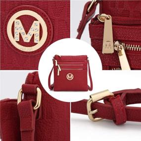 img 2 attached to 👜 Women's MKF Crossbody Bag - Multi Compartment PU Leather Handbag with Shoulder Strap - Stylish Messenger Purse