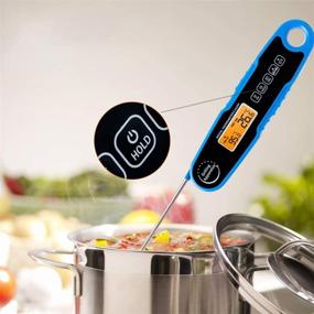 img 1 attached to 🌡️ Black Meat Thermometer with Instant Read, Calibration, Backlit, and Probe - Waterproof, Convenient Bottle Opener - Ideal for Kitchen, Cooking, BBQ