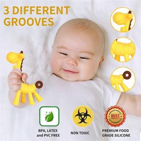 img 1 attached to 🍌 4-Pack Baby Teething Toys: BPA-Free Silicone Banana & Giraffe Teethers for Newborns - Freezer Safe – Soothe Infant & Toddler Gums - Includes Storage Case