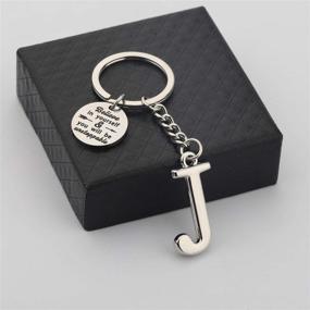 img 1 attached to FUSTMW Alphabet Initial Keychain: Personalized Letter Key Ring Pendant, Perfect for Inspirational Gifts