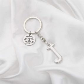 img 3 attached to FUSTMW Alphabet Initial Keychain: Personalized Letter Key Ring Pendant, Perfect for Inspirational Gifts