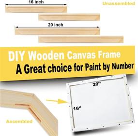 img 3 attached to 🖼️ Premium DIY Canvas Stretcher Bars: 16x20 Inch Canvas Frame, 4 Bars for Oil Paintings, Prints, Paint by Numbers & Posters