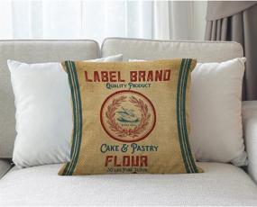 img 1 attached to 🛋️ Moslion Home Decorative Throw Pillow Cover Cotton Linen Cushion - Vintage Burlap Pattern, Flour Sack Inspired - Ideal for Couch, Sofa, Bedroom, Living Room, Kitchen, Car - 18 x 18 inch Square Pillow Case