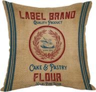 🛋️ moslion home decorative throw pillow cover cotton linen cushion - vintage burlap pattern, flour sack inspired - ideal for couch, sofa, bedroom, living room, kitchen, car - 18 x 18 inch square pillow case logo