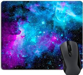 img 4 attached to Wknoon Custom Design Galaxy Nebula Gaming Mouse Pad – Navy Blue and Purple Space Galaxy Mouse Pads for Computers and Laptops