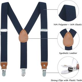 img 3 attached to Versatile and Stylish Suspenders for Toddlers, Kids, Boys, and Men – Y Back Adjustable Design with Strong Clips and Synthetic Leather