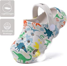 img 1 attached to Dinosaur Cartoon Sandals Toddler Numeric_10 Boys' Shoes for Clogs & Mules