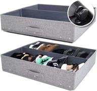 👞 wheeled open-top under bed storage for shoes and household items - 28x24x6.3in (pack of 2) логотип