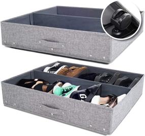 img 4 attached to 👞 Wheeled Open-Top Under Bed Storage for Shoes and Household Items - 28x24x6.3in (Pack of 2)