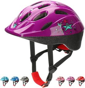 img 4 attached to KAMUGO Kids Bike Helmets: Adjustable Toddler Helmet for Boys & Girls, Ages 2-7. Multi-Sport Skating Scooter Bicycle Helmet with Eye-Catching Cartoon Designs