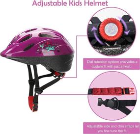 img 1 attached to KAMUGO Kids Bike Helmets: Adjustable Toddler Helmet for Boys & Girls, Ages 2-7. Multi-Sport Skating Scooter Bicycle Helmet with Eye-Catching Cartoon Designs