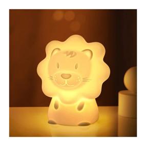 img 4 attached to 🦁 Cute Lion Silicone LED Nightlight for Kids – Paint-Free Nursery Lamp with Timer for Toddler, Baby, Girls, Boys - Perfect Children's Gift for Bedroom
