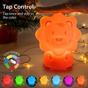 img 3 attached to 🦁 Cute Lion Silicone LED Nightlight for Kids – Paint-Free Nursery Lamp with Timer for Toddler, Baby, Girls, Boys - Perfect Children's Gift for Bedroom