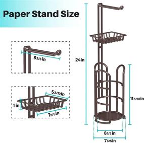 img 2 attached to 🚽 Bathroom Freestanding Toilet Paper Holder Stand with Storage Shelf for Wipes and Phone, Bronze - Holds 4 Mega Rolls, includes Reserve and Dispenser