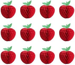 img 4 attached to 🍓 Hapy Shop 12-Piece Red Honeycomb Tissue Paper Fruit Decorations: Perfect for Baby Showers, School Parties & Garden Room Decor