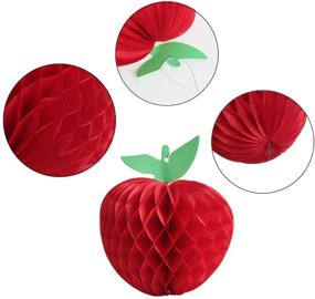 img 2 attached to 🍓 Hapy Shop 12-Piece Red Honeycomb Tissue Paper Fruit Decorations: Perfect for Baby Showers, School Parties & Garden Room Decor