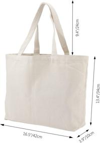 img 2 attached to Set of 3 Segarty 16.5x13 inch DIY Tote Bags with Zipper – Ideal for Crafting, Ironing, Embroidering – White Canvas Tote for Reusable Grocery Shopping