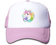 🦄 adorable waldeal girls' unicorn trucker mesh cap: lightweight adjustable baseball golf hat for kids logo