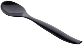 img 3 attached to 🍽️ Pack of 12 - Sturdy Disposable Plastic Serving Utensils, Six 10” Spoons and Six 10" Forks, in Black