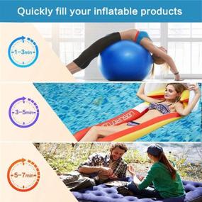 img 3 attached to Rongyuxuan Electric Air Pump for Inflatables: Portable 2-in-1 Quick-Fill Inflator/Deflator for Air Mattress, Swimming Rings, Airbeds, and Water Toys - 110V AC & 12V DC - Includes 3 Nozzles and Storage Bag