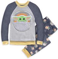 👶 boys' mandalorian grogu (the child) fleece pajama set – star wars logo
