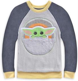 img 3 attached to 👶 Boys' Mandalorian Grogu (The Child) Fleece Pajama Set – Star Wars