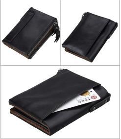 img 3 attached to 👛 SHUAINIU Genuine Leather Wallet: Secure Men's Accessory for Cards, Cash & Organizing