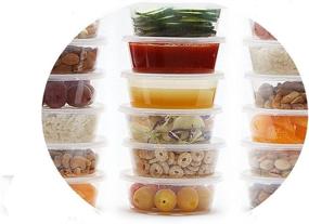 img 1 attached to 🍱 Mr. Miracle 8oz Food/Multi-Purpose/Slime Plastic Containers with Lids - 15 Pack, Non-Leak Seal, Microwave, Freezer & Dishwasher Safe