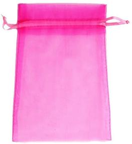 img 3 attached to 🎀 HOT PINK ATCG 200pcs 4x6 Inches Drawstring Organza Pouches: Perfect Wedding Party Jewelry Favor and Candy Bags