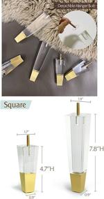 img 1 attached to Modern Clear Acrylic Furniture Legs Set of 4 – Step up your Cabinet Decor with DIY Replacement Feet (7.8inch Square)