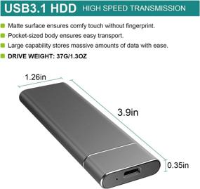 img 2 attached to 💽 Прочный внешний жесткий диск USB 3.1, портативный HDD для ПК, Mac, настольного компьютера, ноутбука - серебристый, 1ТБ.