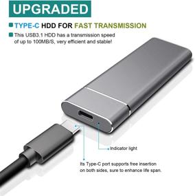 img 3 attached to 💽 Прочный внешний жесткий диск USB 3.1, портативный HDD для ПК, Mac, настольного компьютера, ноутбука - серебристый, 1ТБ.