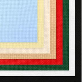 img 3 attached to 🎨 Caydo 8 Pieces Aida Cloth: 14 Count Classic Reserve Cross Stitch Fabric, 8 Colors - 12x18 Inch