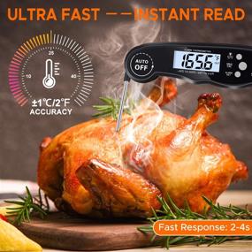 img 3 attached to 🌡️ Allprettyall Digital Instant Read Meat Thermometer: Dual Probe & Long Wire, Alarm Function for Cooking, BBQ, Smoker and Grill (Black)