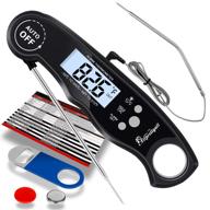 🌡️ allprettyall digital instant read meat thermometer: dual probe & long wire, alarm function for cooking, bbq, smoker and grill (black) logo