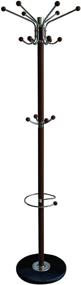 img 3 attached to 🧥 Stylish and Sturdy Home Basics Coat, Hat and Umbrella Rack - Mahogany with Marble Base