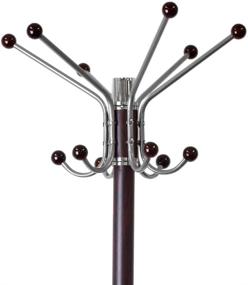 img 2 attached to 🧥 Stylish and Sturdy Home Basics Coat, Hat and Umbrella Rack - Mahogany with Marble Base