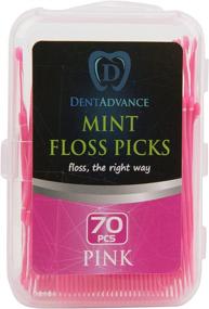 img 4 attached to 🦷 DentAdvance Mint Dental Floss Picks: Easy Reach Tooth Flossers for Back Teeth, Pink, Mint Flavored (70 ct) with Travel Case