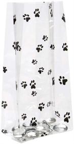 img 2 attached to 🐾 Paw Print Gusset Cello Bags - Set of 20 All-Occasion Favor Bags 3.5" x 2" x 7.5