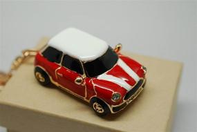 img 1 attached to 🔑 Stylish Rhinestone Mini Car Keychain - Unique Gift with Red and Gold Trim