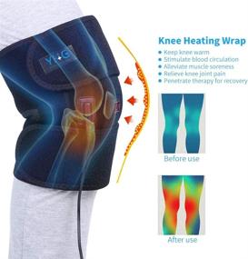 img 1 attached to USB Heated Knee Support Brace - Adjustable 3-Temperature Control for Effective Knee Injury, Arthritis, and Muscles Pain Relief - Promotes Relaxation, Relieves Knee Stiffness, Strains - Ideal for Knee, Calf, Leg, and Arm