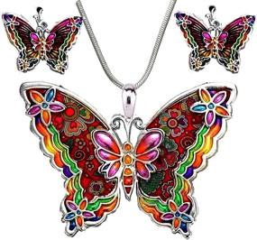 img 1 attached to DianaL Boutique Colorful Butterfly Necklace