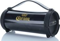 corona hifi portable bluetooth speakers - powerful wireless boombox tube speakers | long lasting rechargeable battery | supports bluetooth, usb, and aux connections | cjhp002 | black/gold logo