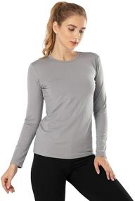 img 4 attached to 👚 MANCYFIT Women's Fleece Lined Thermal Shirt | Long Sleeve Base Layer for Extra Warmth